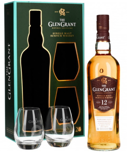 [GLENFBA5F1] Glen Grant 12 Years + 2 glasses 43° 70 cl + GBX
