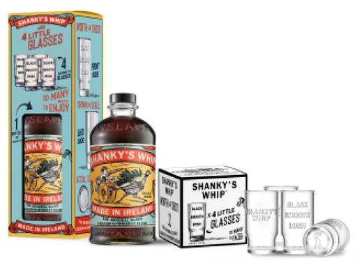 [SHAN2SND02] Shanky's Whip + 4 Shot Glasses 33° 70 cl + GBX